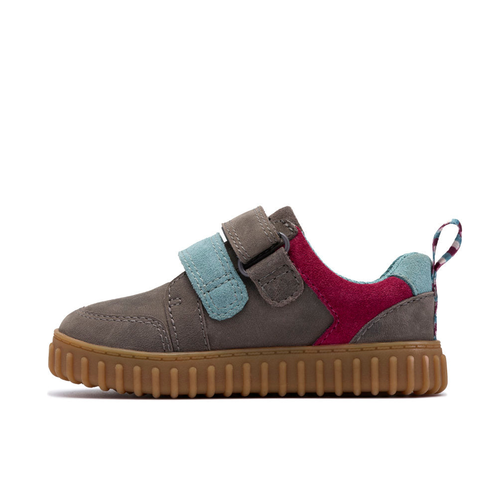 Clarks Cove Pop T Boys Shoe-Grey G