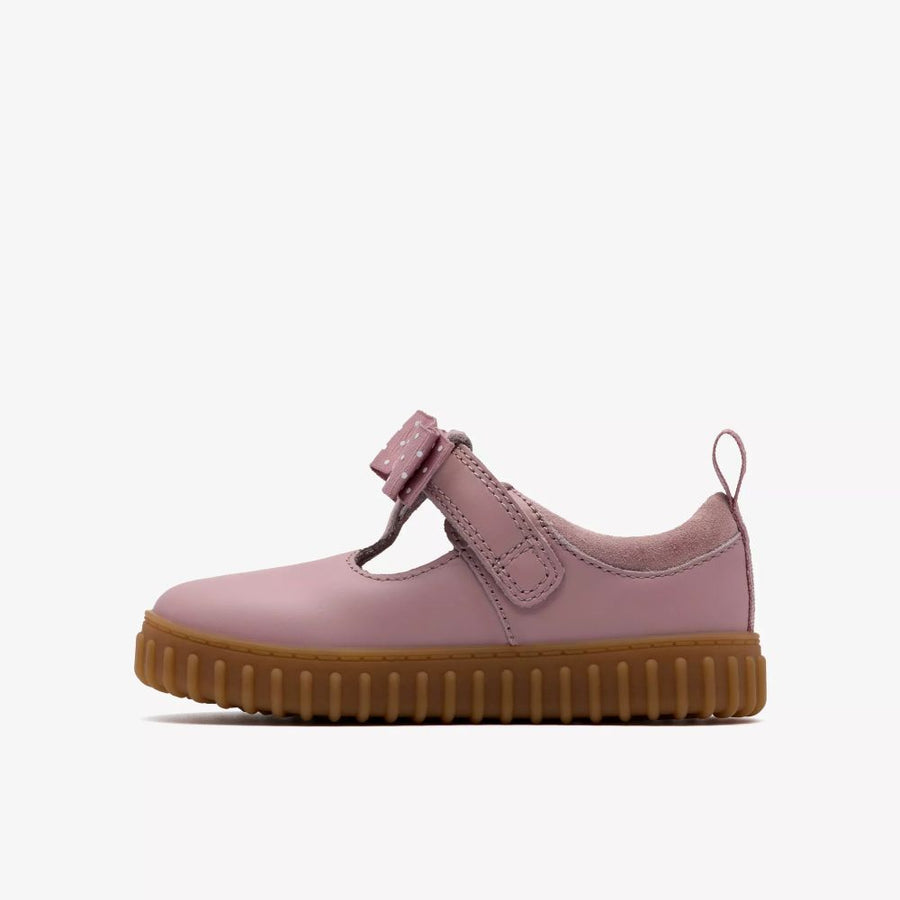 Clarks Cove Bow T Girls Shoe-DUSTY PINK G