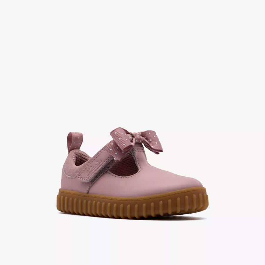 Clarks Cove Bow T Girls Shoe-DUSTY PINK G