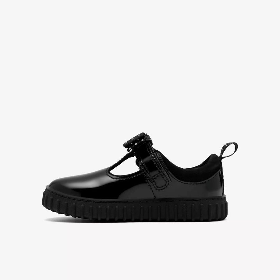 Clarks Cove Bow T Girls Shoe-Black Patent G