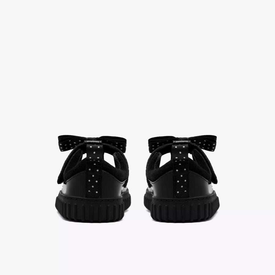 Clarks Cove Bow T Girls Shoe-Black Patent G