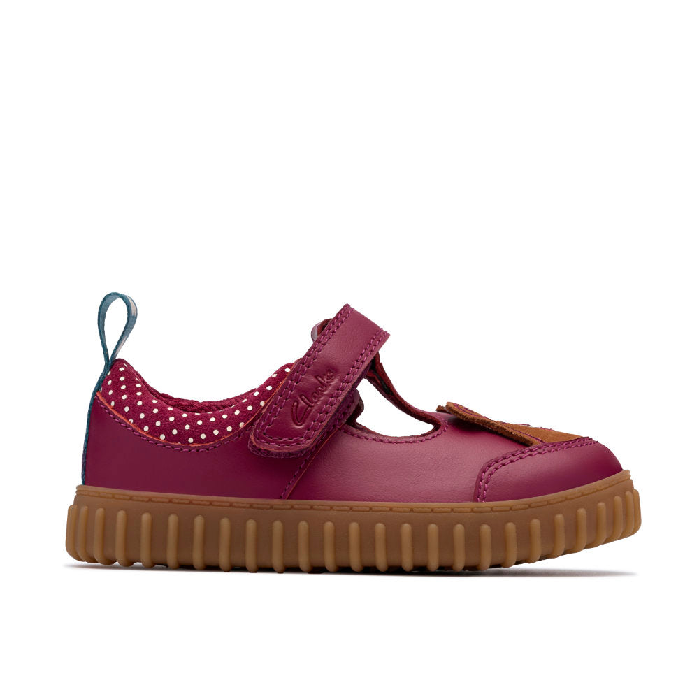Clarks Cove Glow T Girls Shoe-Berry F