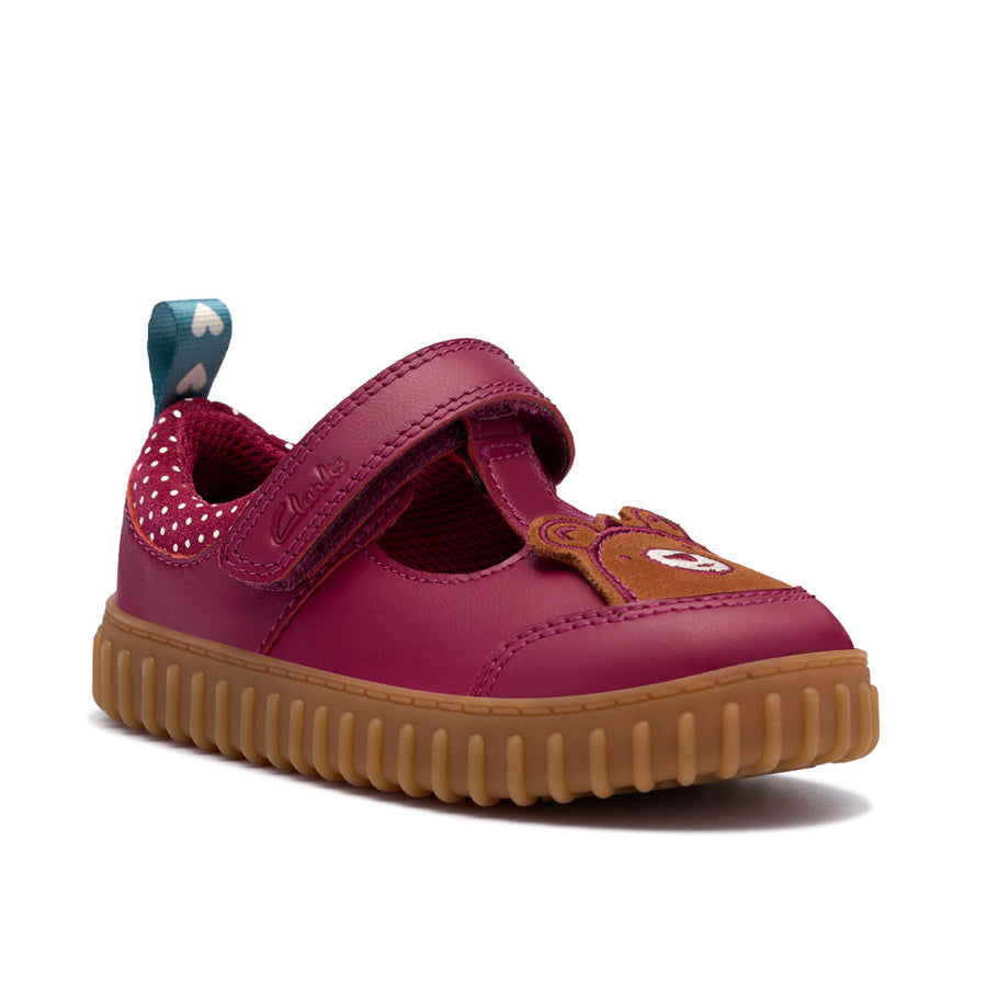 Clarks Cove Glow T Girls Shoe-Berry F