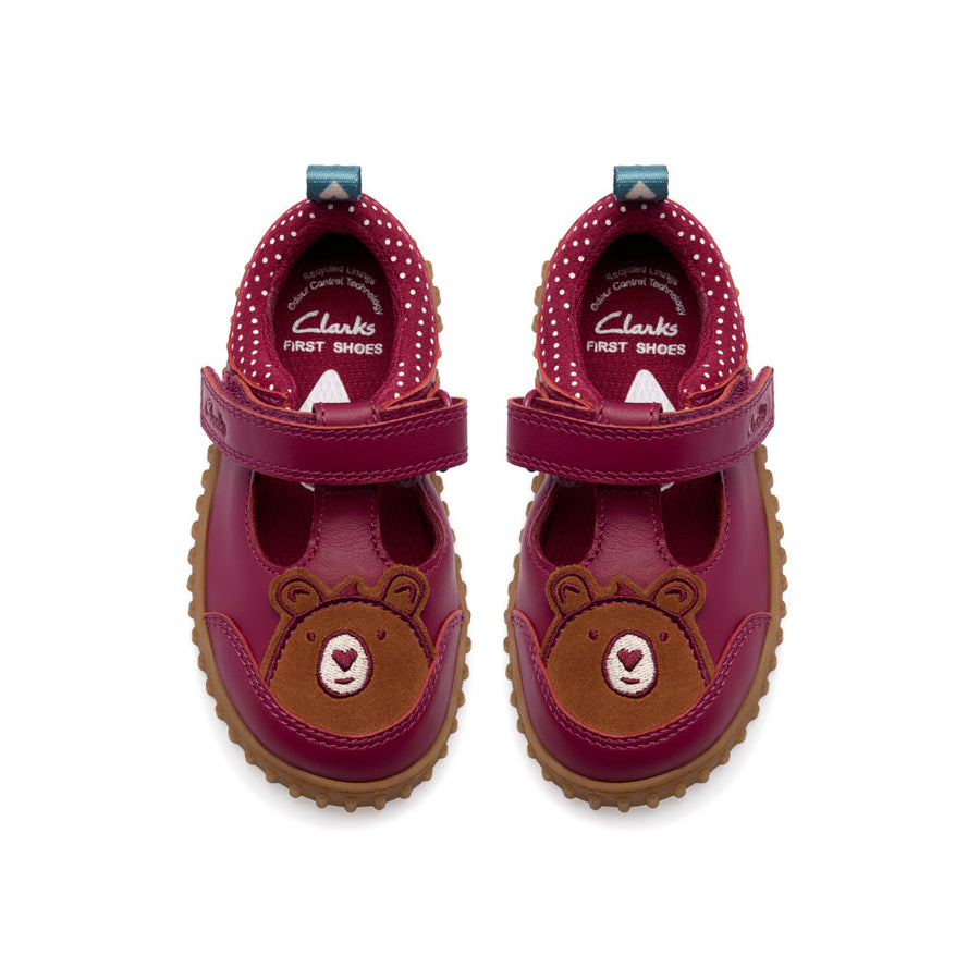 Clarks Cove Glow T Girls Shoe-Berry F