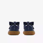 Clarks Cove Bow T Girls Shoe-Navy Leather G