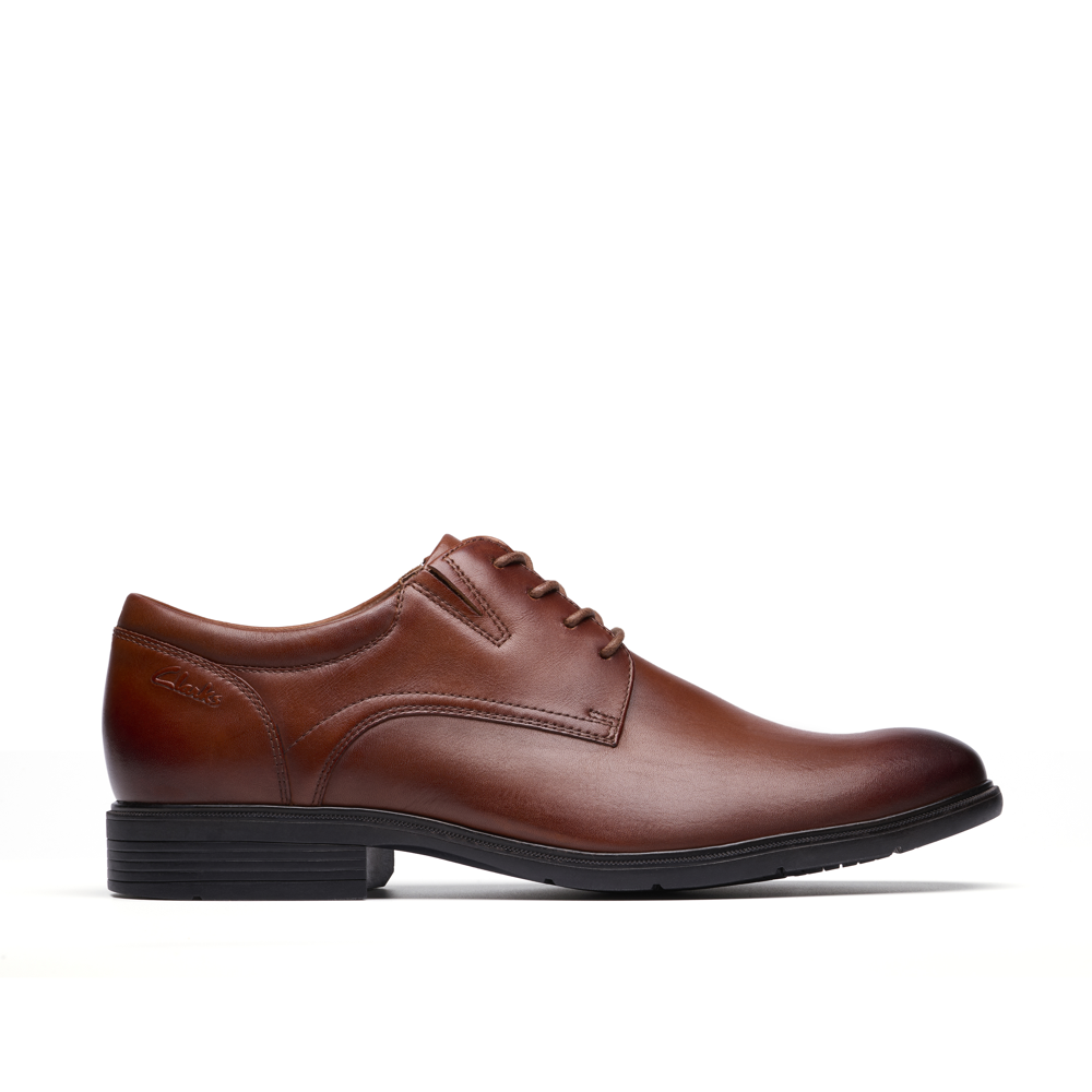 Clarks Steadwell Lace Shoe-Dark Tan G