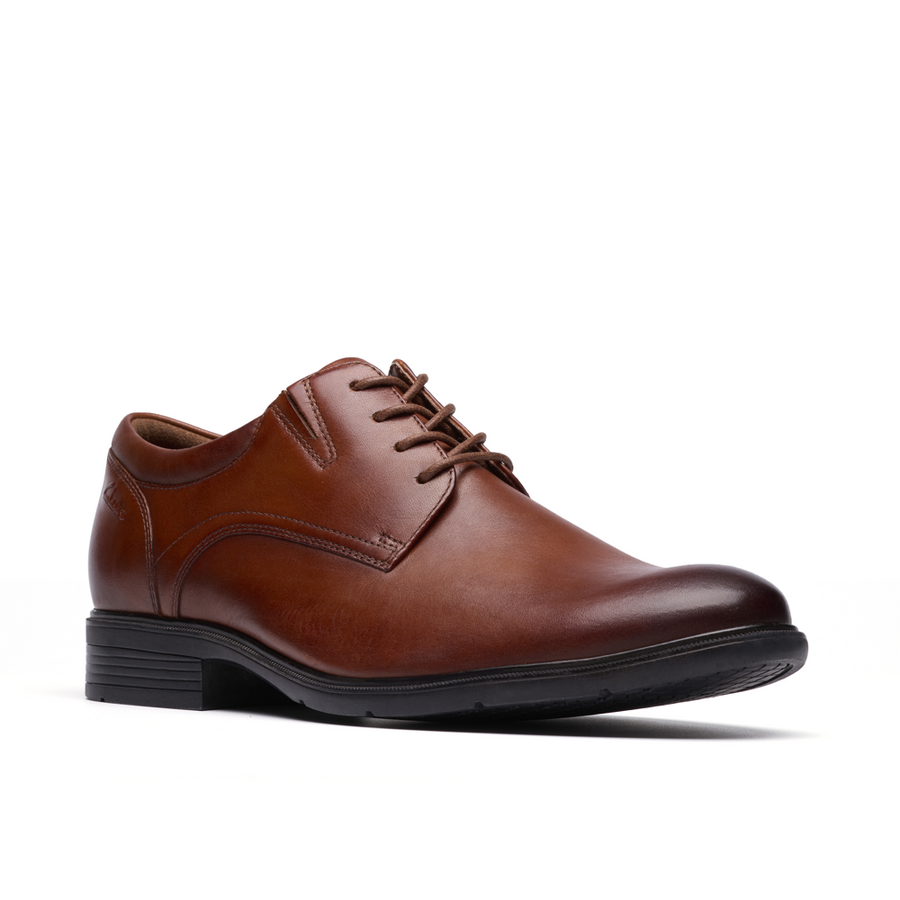 Clarks Steadwell Lace Shoe-Dark Tan G