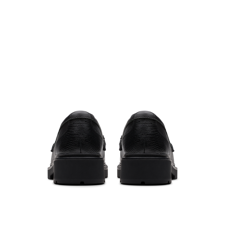 Clarks Eris Edge Y School Shoe-Black Leather F