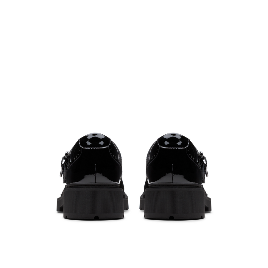 Clarks Eris Jane Y School Shoe-Black Patent F