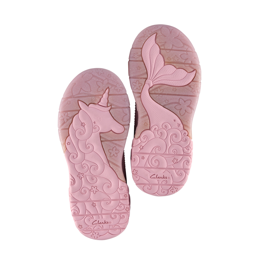 Clarks Tidal Wish K Shoe-Pink F