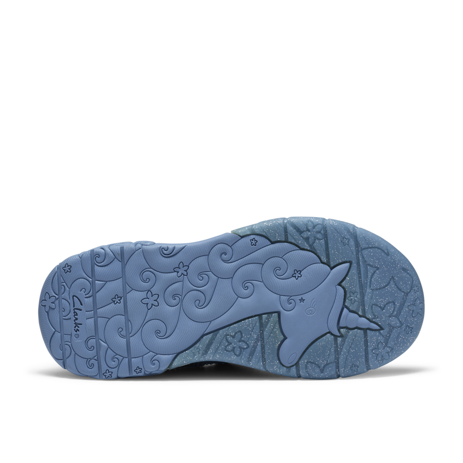 Clarks Tidal Wish K Shoe-Denim Blue G