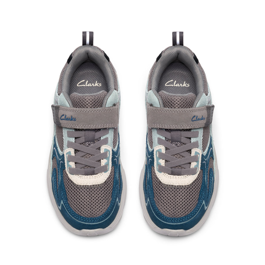 Clarks Crafton Vibe K Trainer-Grey Combi G