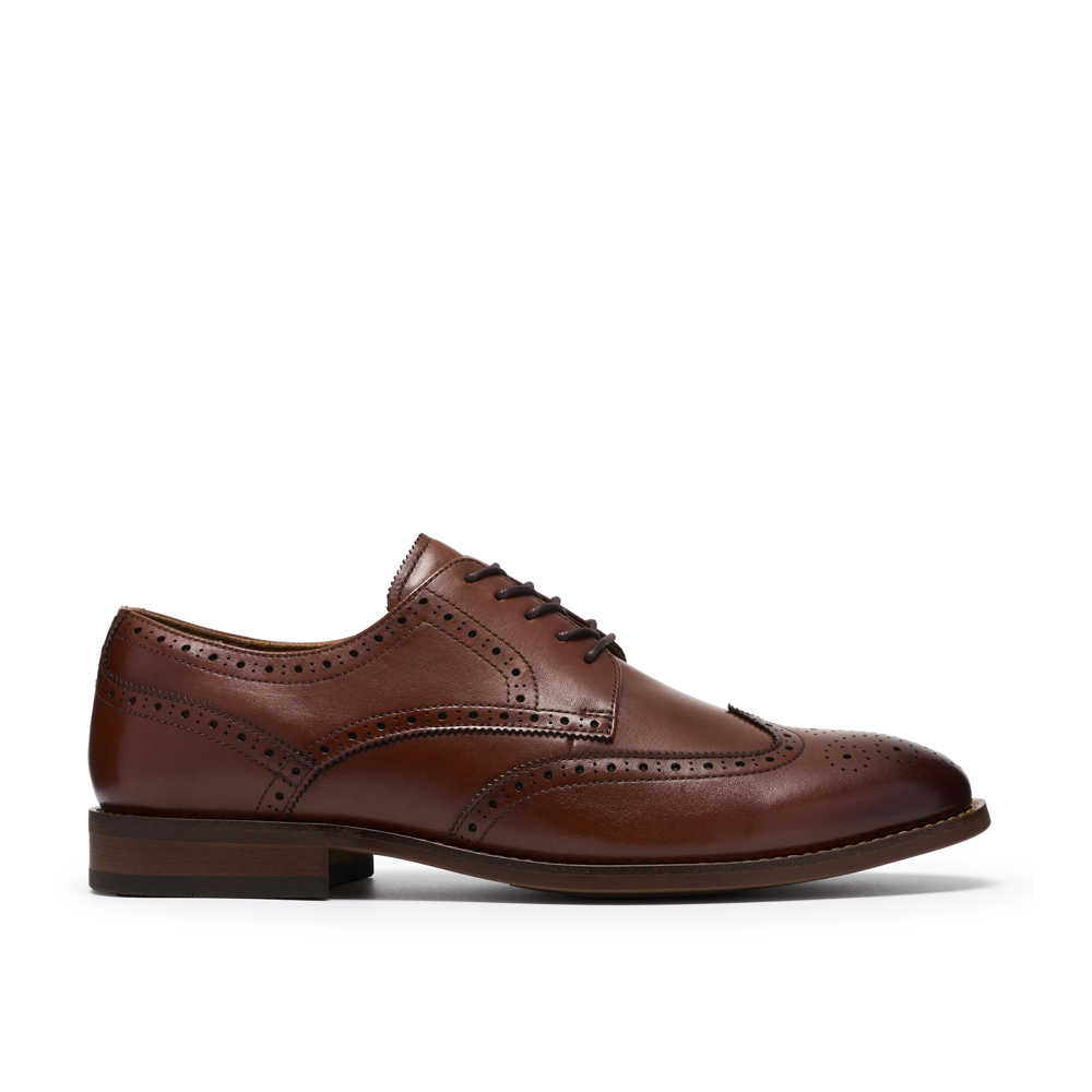 Clarks Bowburn Tip Mens Shoe-Tan Leather G