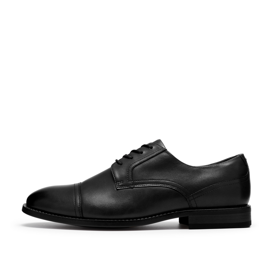 Clarks Bowburn Cap Mens Shoe-Black Leather G