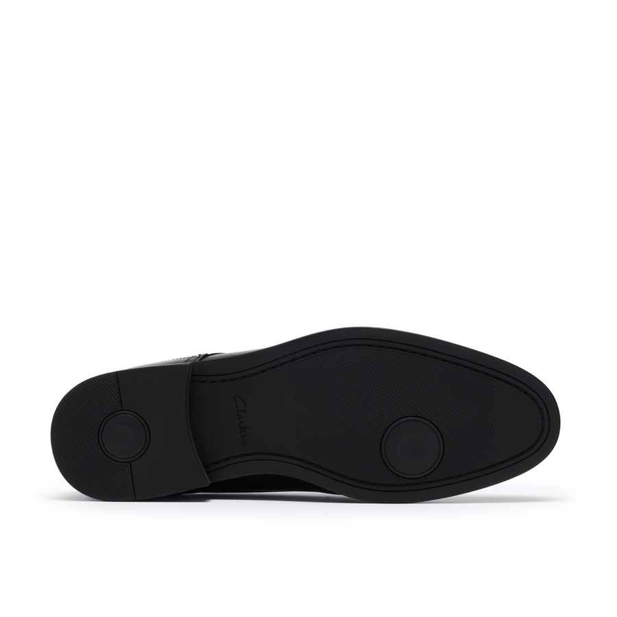 Clarks Bowburn Cap Mens Shoe-Black Leather G