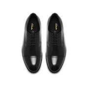 Clarks Bowburn Cap Mens Shoe-Black Leather G