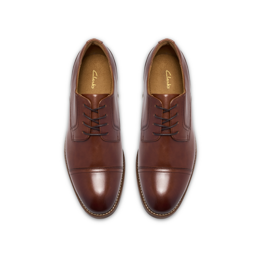 Clarks Bowburn Cap Mens Shoe-Tan Leather G