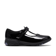 Clarks Relda Magic Girls Shoe-Black Patent F