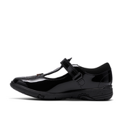 Clarks Relda Magic Girls Shoe-Black Patent F
