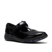 Clarks Relda Magic Girls Shoe-Black Patent F