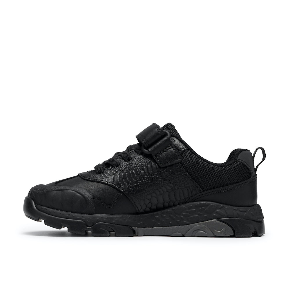 Clarks Steggy2 Soar School Shoe-Black Leather G