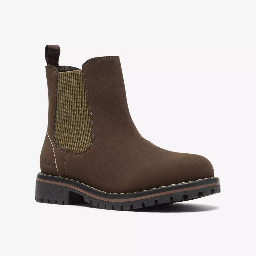 Clarks Cliffchelsea K Boot-Dark Brown G