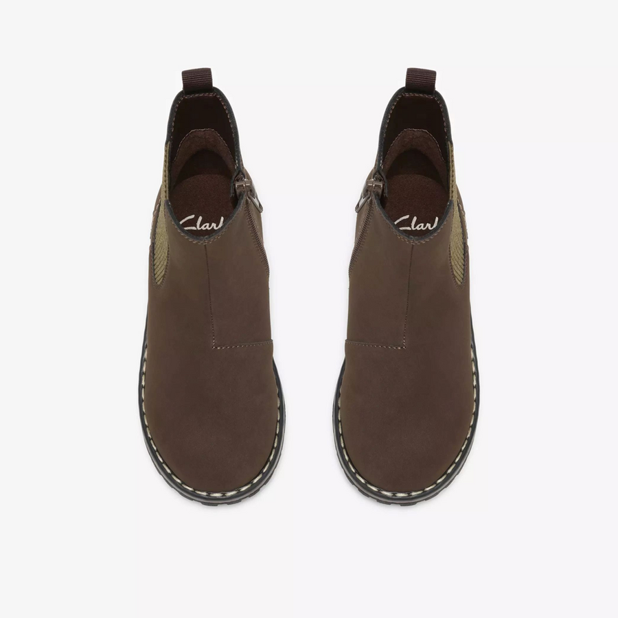 Clarks Cliffchelsea K Boot-Dark Brown G