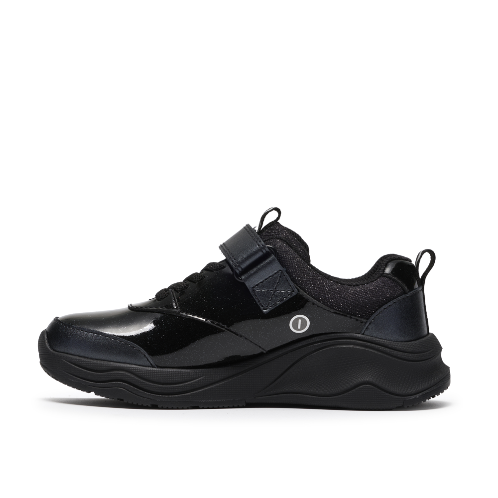 Clarks Gleam Fly K School Shoe-Black G