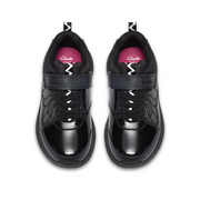 Clarks Gleam Fly K School Shoe-Black G