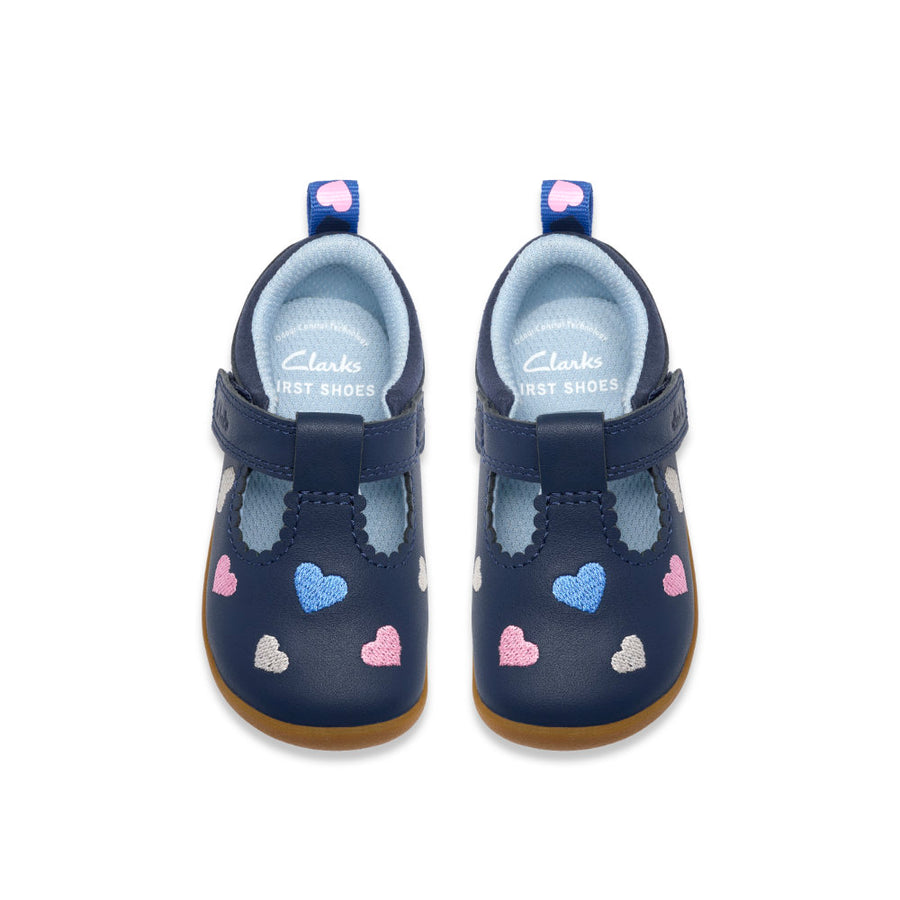 Clarks Roamerheart T Shoe-Navy Leather G
