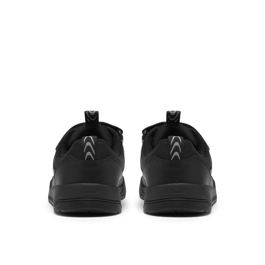 Clarks Laser Play Y Shoe-Black Leather G
