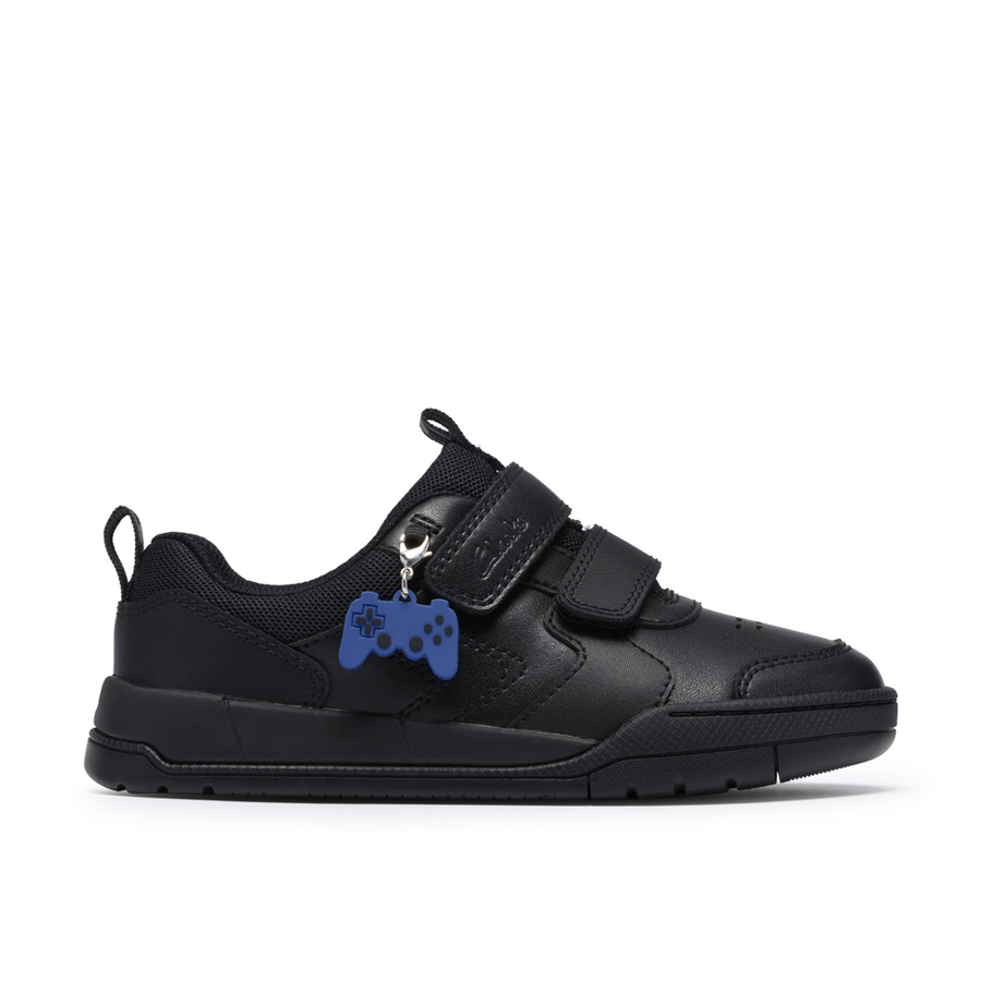 Clarks Laser Play K Shoe-Black Leather G