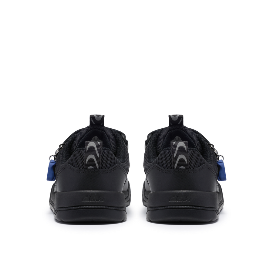 Clarks Laser Play K Shoe-Black Leather G