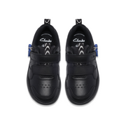 Clarks Laser Play K Shoe-Black Leather G