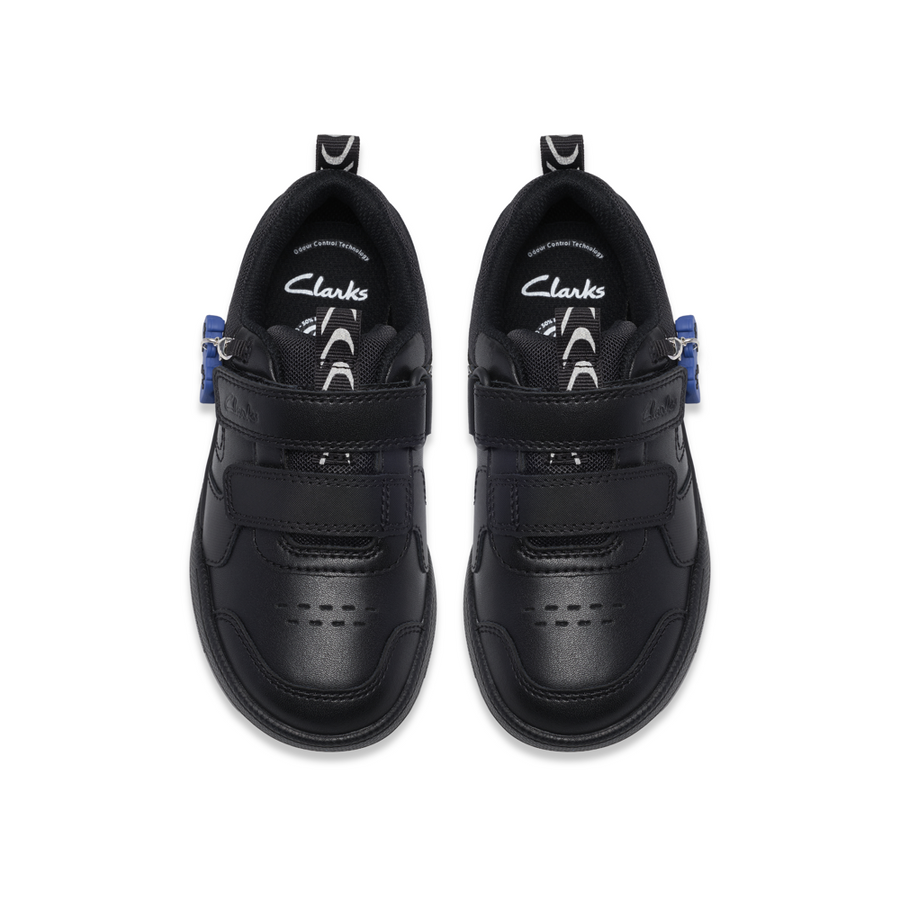 Clarks Laser Play K Shoe-Black Leather G
