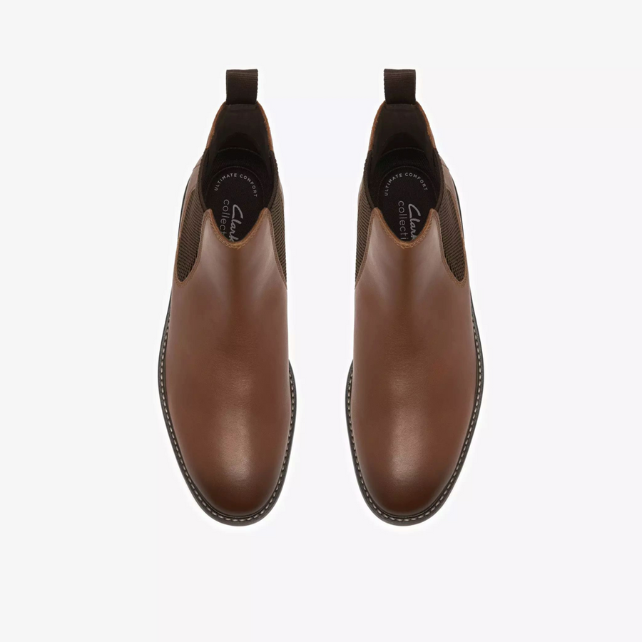 Clarks Jaxen Easy Mens Boot-Dark Tan G