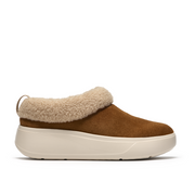 Clarks Solevana Cozy Slippers-Tan Leather D