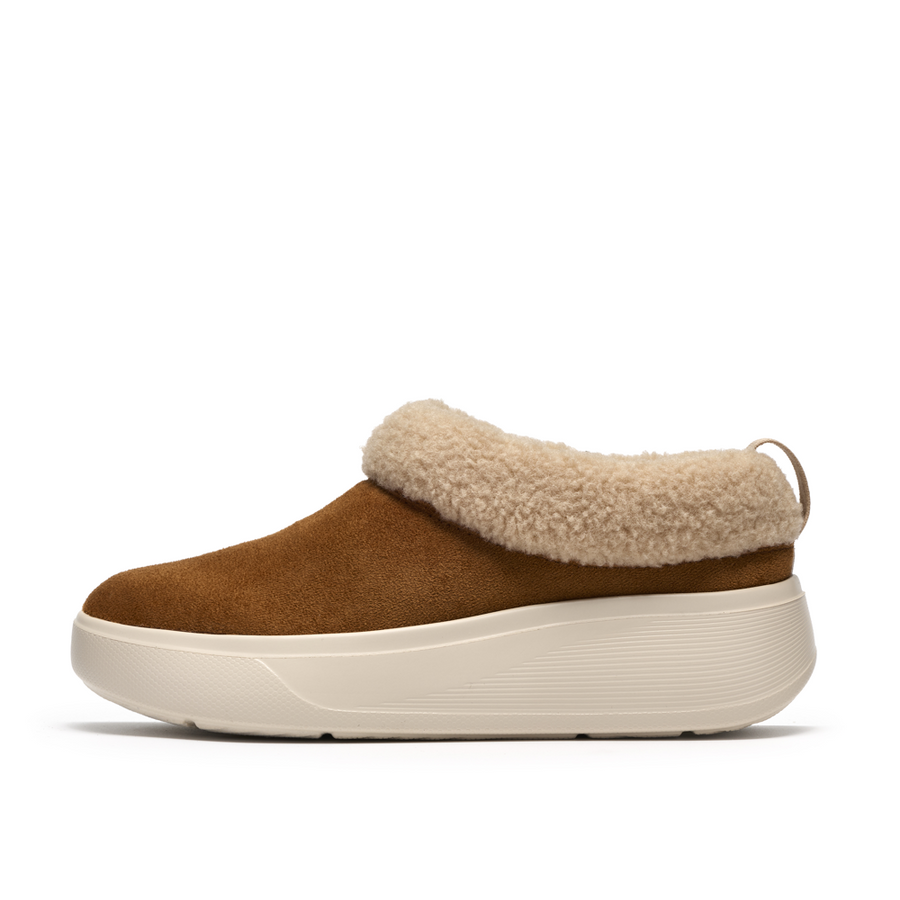 Clarks Solevana Cozy Slippers-Tan Leather D