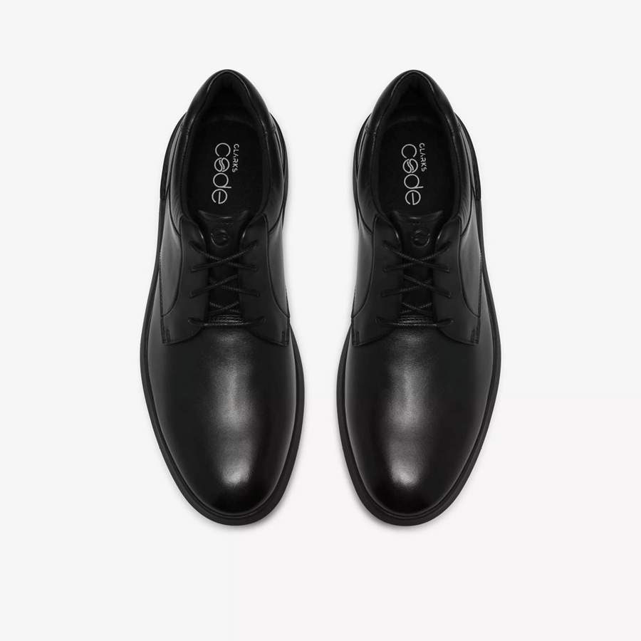 Clarks Code H Mens Shoe-Black Smooth G