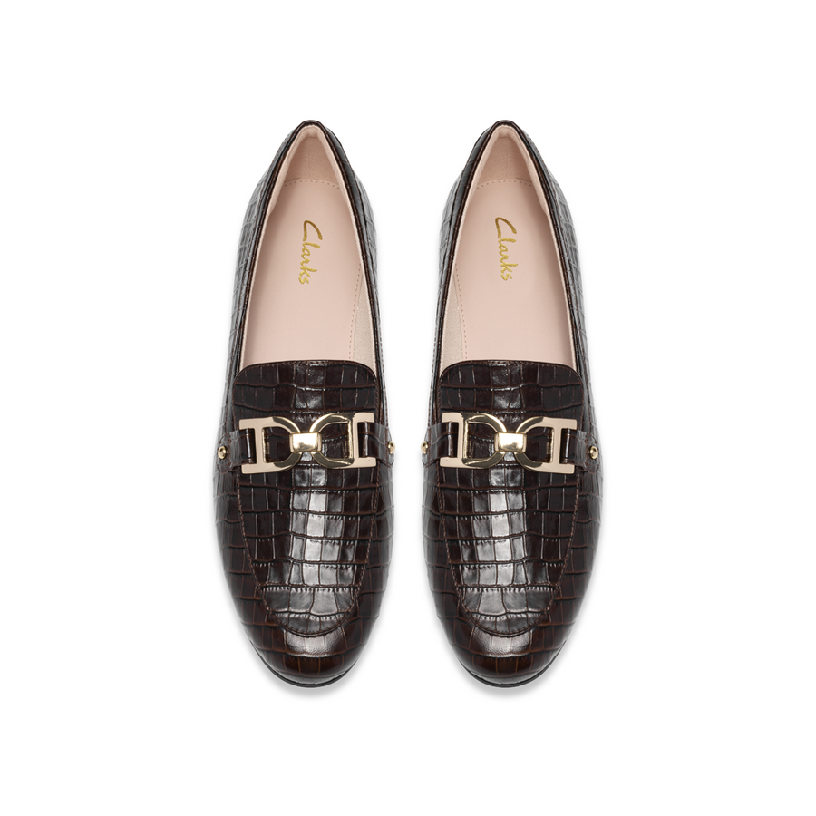 Clarks Tamna Trim Loafer - Brown Croc D