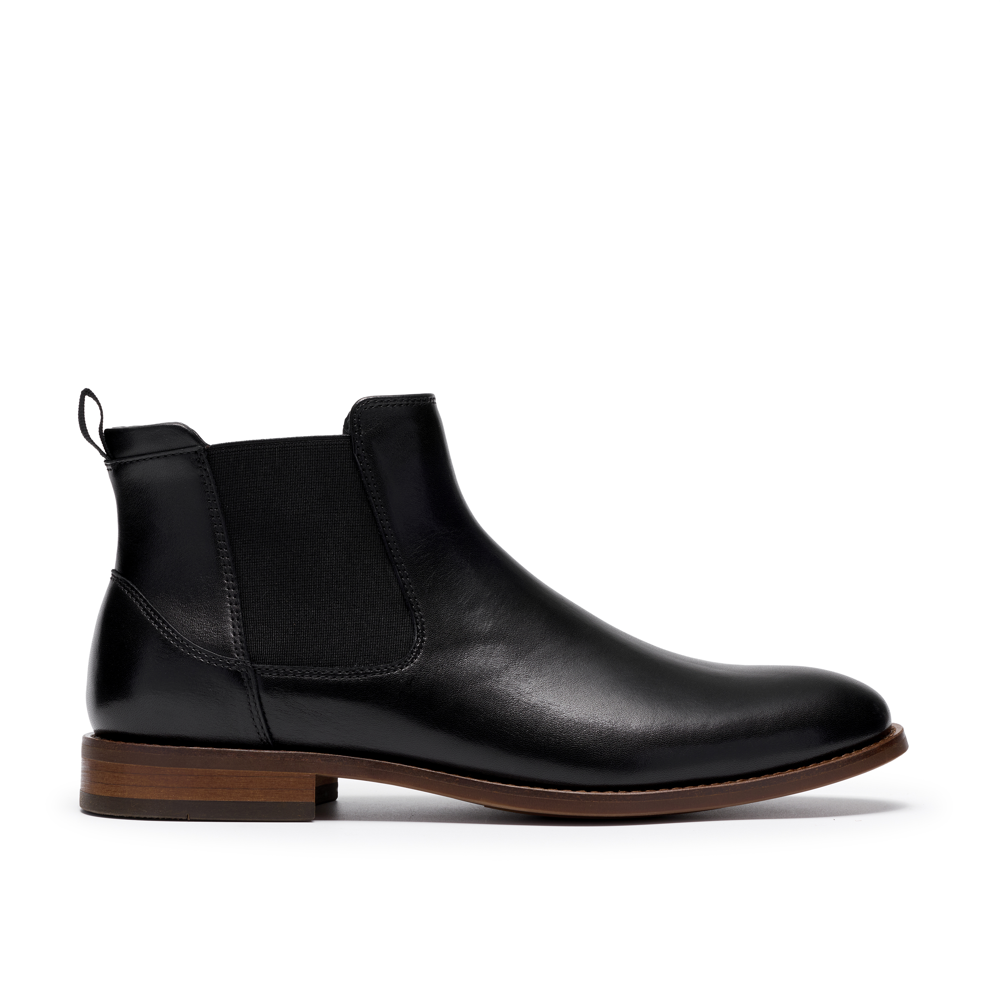 Clarks Bowburn Top Mens Boot-Black Leather G