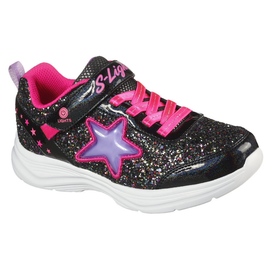 Skechers 302310 Girls Trainer-Blk/Hot Pink