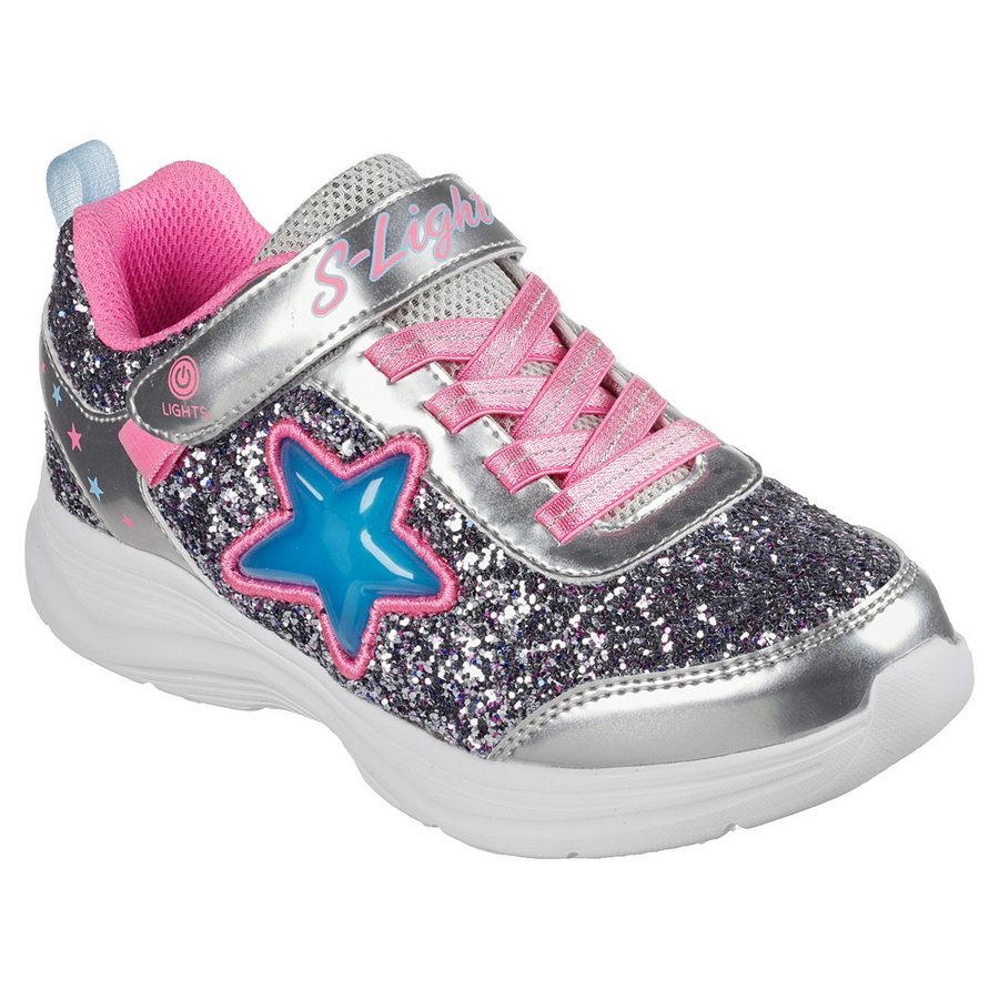 Skechers 302310 Girls Trainer-Silver/Pink