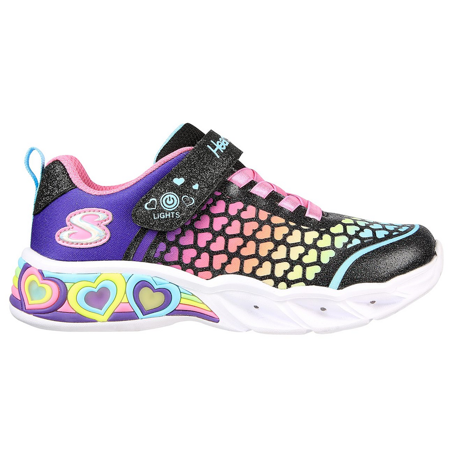 Skechers 302312 Girls Trainer-Black Multi