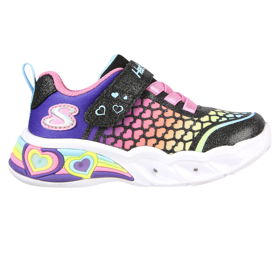 Skechers 302312N Girls Trainer-Black Multi