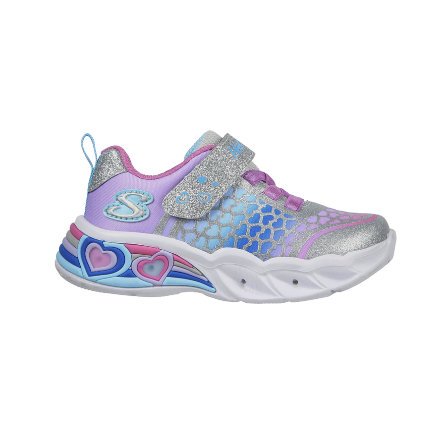 Skechers 302312N Girls Trainer-Silver Multi