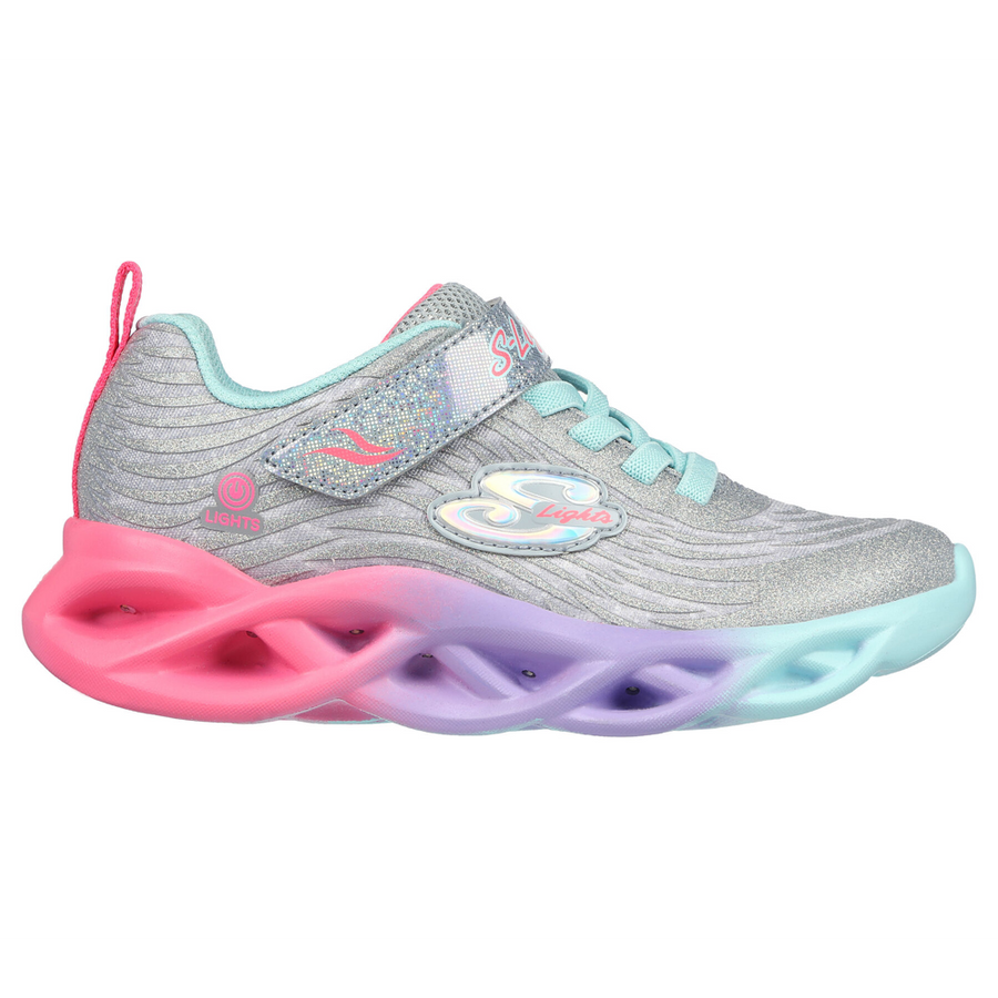 Skechers 302325 Girls Trainer-Silver Multi