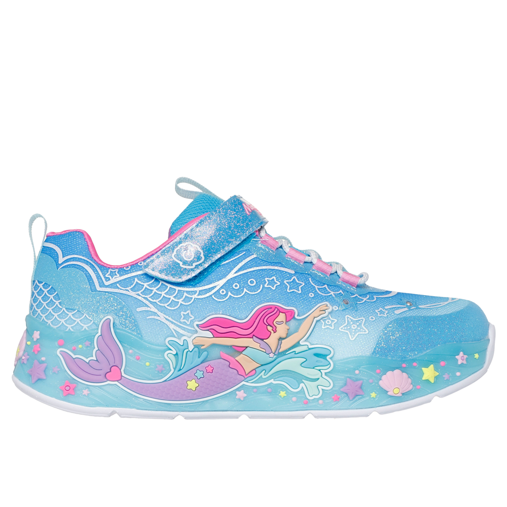 Skechers 303060l Girls Trainer-Blue Multi