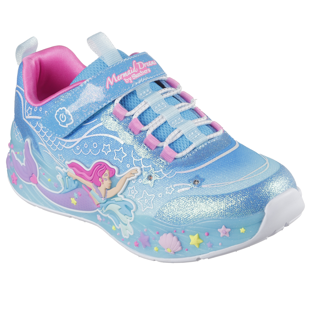Skechers 303060l Girls Trainer-Blue Multi