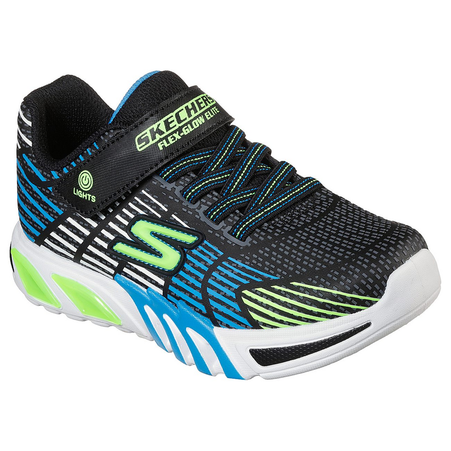 Skechers 400135 Boys Trainer-Blue/Lime